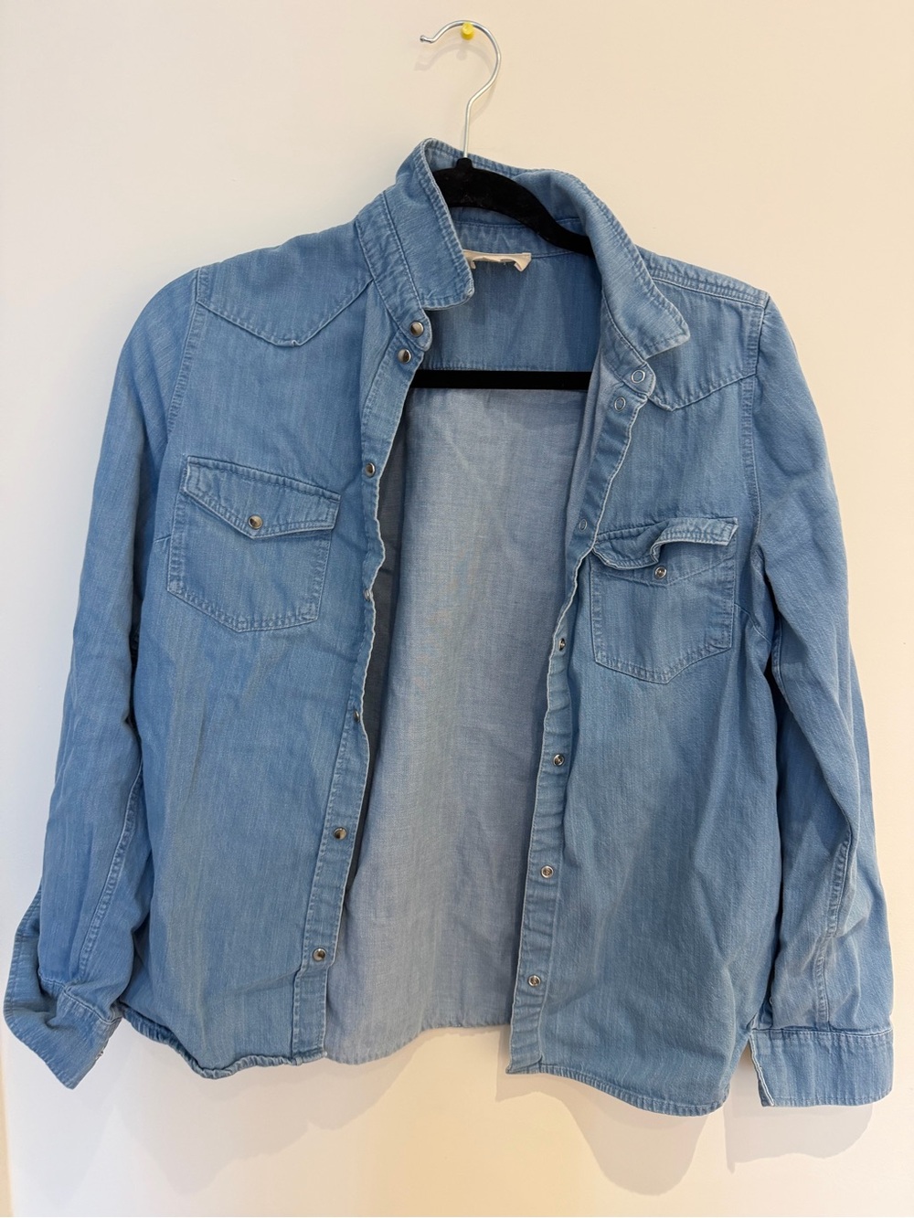 Sezane 100% cotton size 36 Light Blue Denim Button-Up